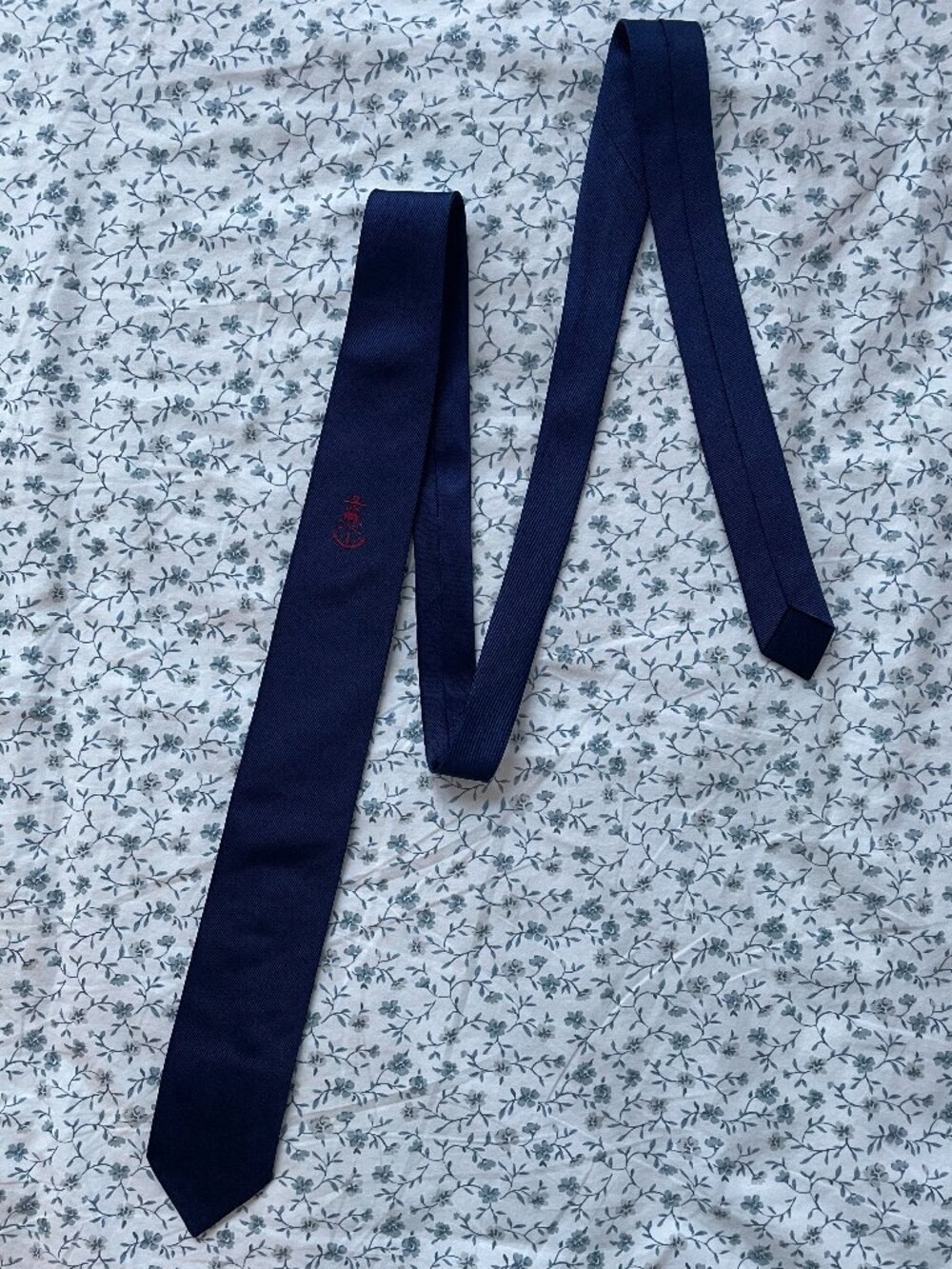 Brooks Brothers Red Fleece Tie - 2.5in - Navy Blue w/ Red Accent